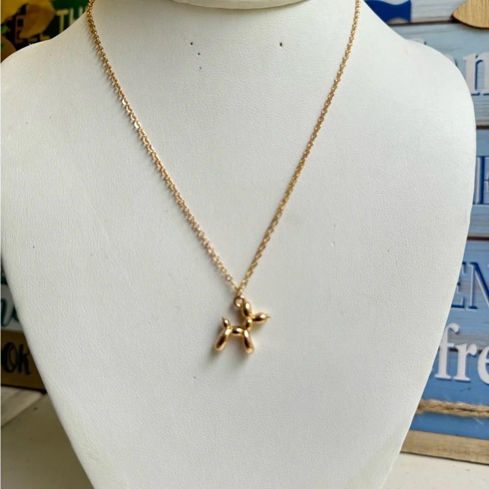 STAINLESS STEEL BALLON DOG NECKLACE